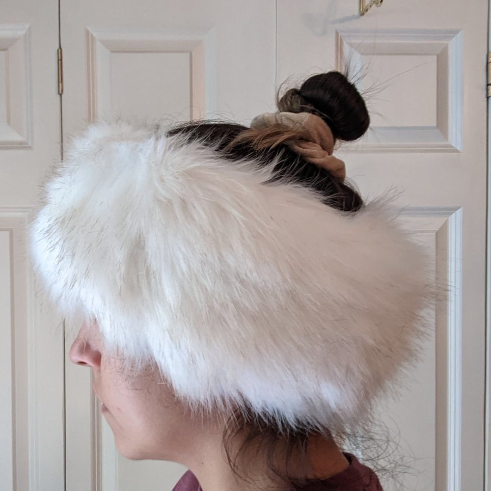 White Faux Fur Headband